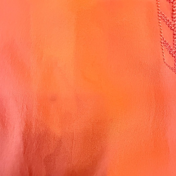 Aryn K Orange Sleeveless Embroidered 100% Silk Blouse Top Size Large MSRP $168 - Picture 4 of 10